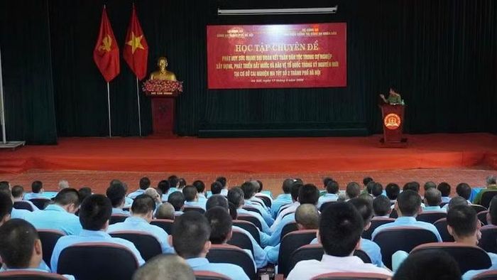 Toàn cảnh hội nghị học tập chuyên đề tại Cơ sở cai nghiện ma túy số 2 TP Hà Nội
