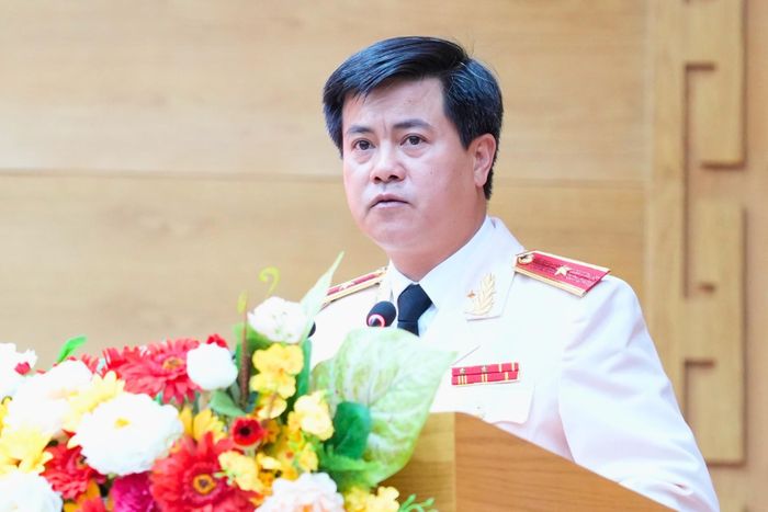 Thiếu tướng Nguyễn Đức Hải, Giám đốc Công an TP Đồng Nai phát biểu tại buổi lễ. Ảnh: CAĐN