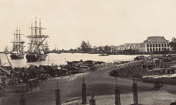 Bến Nhà Rồng năm 1866. Tư liệu Thư viện Quốc gia Pháp