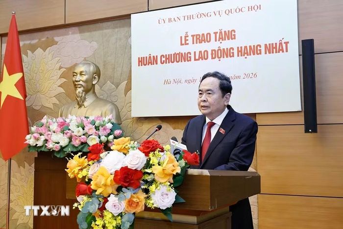 Chủ tịch Quốc hội Trần Thanh Mẫn phát biểu. (Ảnh: Doãn Tấn/TTXVN)