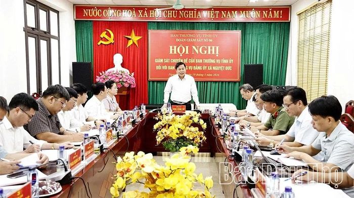 Quang cảnh hội nghị tại xã Nguyệt Đức.