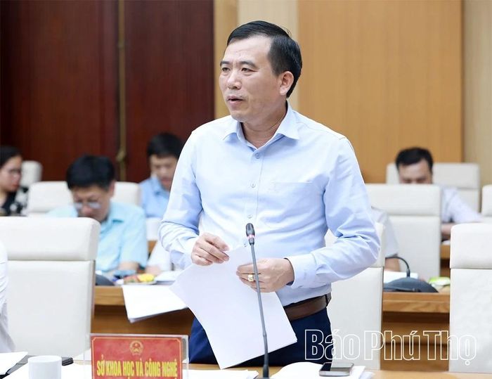 Lãnh đạo Sở Khoa học và Công nghệ báo cáo kết quả thực hiện triển khai Nghị quyết số 57-NQ/TW ngày 22/12/2024 của Bộ Chính trị.