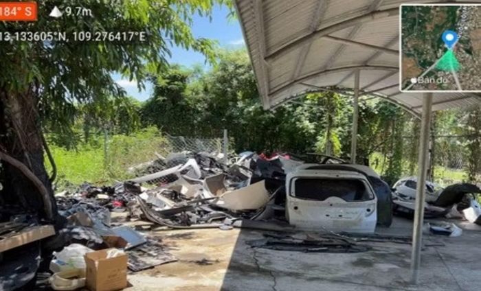 Một bãi chất thải từ các garage sửa chữa ô tô trên địa bàn tỉnh Đắk Lắk không được thu gom đúng quy định.