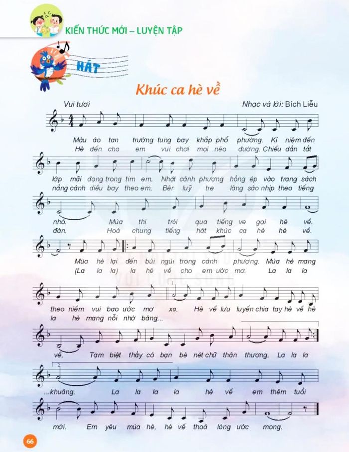 Bài hát “Khúc ca Hè về” trong sách “Âm nhạc 5”, bộ Kết nối tri thức với cuộc sống
