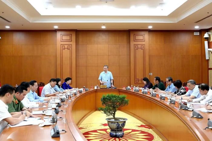 Tổng Bí thư, Chủ tịch nước Tô Lâm chủ trì cuộc làm việc. (Ảnh: ĐĂNG KHOA)