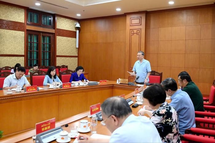 Tổng Bí thư, Chủ tịch nước Tô Lâm chủ trì cuộc làm việc. (Ảnh: ĐĂNG KHOA)