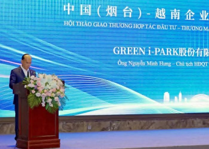 Ông Nguyễn Minh Hưng, Chủ tịch Hội đồng quản trị Green i-Park, giới thiệu về các khu kinh tế tại Việt Nam.