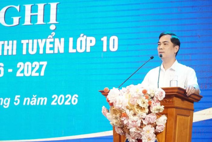 Nguyễn Văn Khoa – Giám đốc Sở GD&amp;ĐT Nghệ An phát biểu tại hội nghị. Ảnh: Hồ Lài