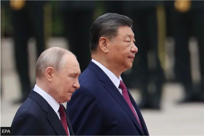 Tổng thống Nga Putin và Chủ tịch Trung Quốc Tập Cận Bình. Ảnh: EPA