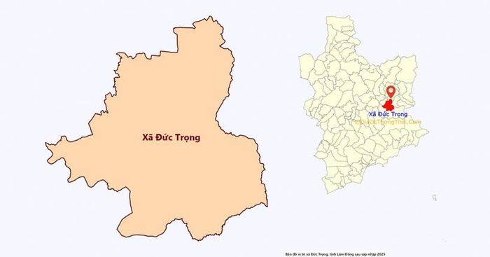  Vị trí xã Đức Trọng trong bản đồ tỉnh Lâm Đồng.