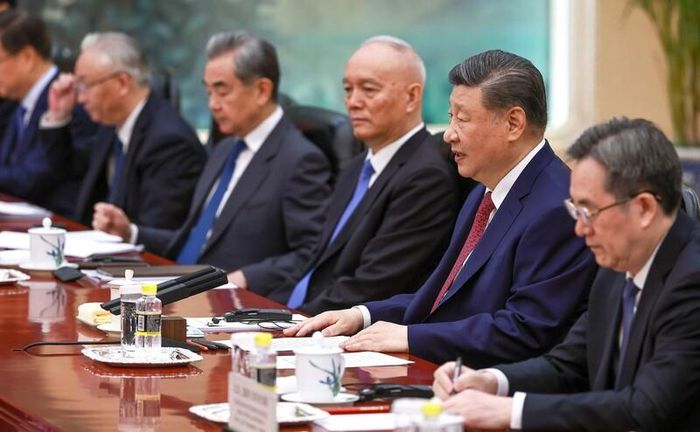 Tổng Bí thư, Chủ tịch Trung Quốc Tập Cận Bình phát biểu tại cuộc hội đàm. Ảnh: Tass. 