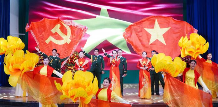 Chương trình văn nghệ chào mừng tại buổi lễ.