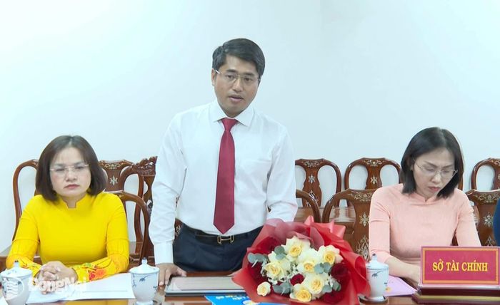 Tân Phó Giám đốc Sở Tài chính Phạm Tuấn Anh phát biểu nhận nhiệm vụ. Ảnh: Văn Đoàn