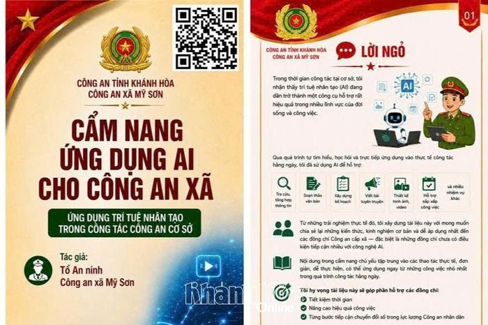 Cẩm nang “Ứng dụng AI cho Công an xã” do Công an xã Mỹ Sơn biên soạn.