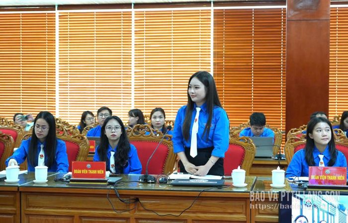 Thanh niên phát biểu tại hội nghị
