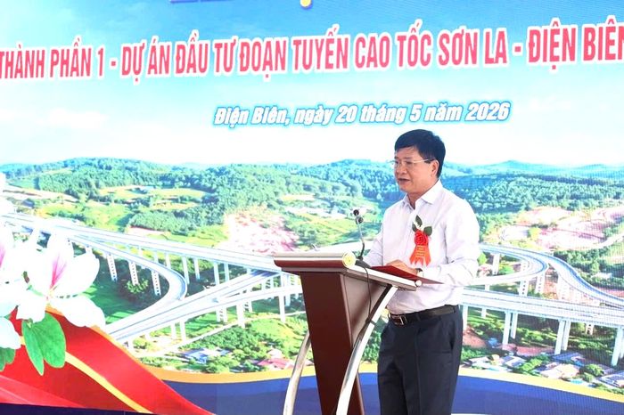 Lãnh đạo tỉnh phát biểu trong buổi lễ động thổ. Ảnh: Nguyễn Giáp