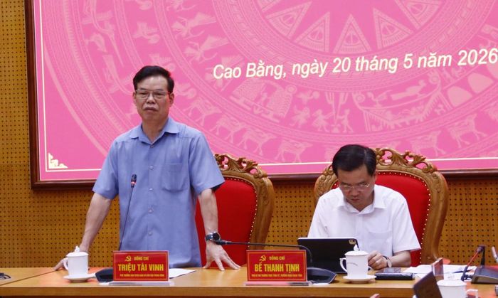 Phó trưởng Ban Tuyên giáo và Dân vận Trung ương Triệu Tài Vinh kết luận buổi làm việc.