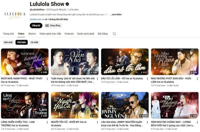 Nhiều chương trình của “Lululola show” vi phạm bản quyền. Ảnh chụp màn hình