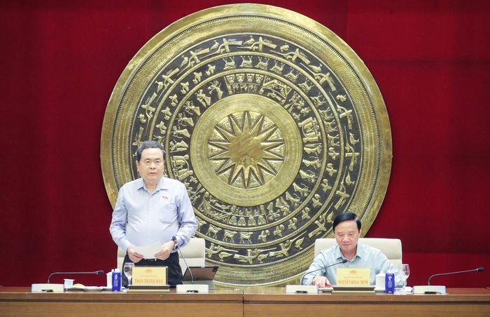 Chủ tịch Quốc hội Trần Thanh Mẫn phát biểu tại cuộc làm việc