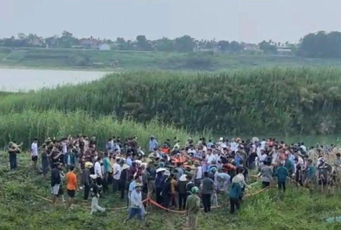 Hiện trường vụ đuối nước thương tâm tại khu vực ven sông Lô (xã Sông Lô) ngày 18.5.2026.