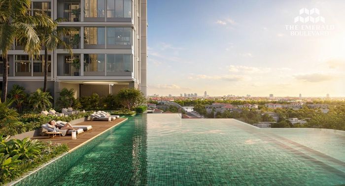 Không gian “resort-home” ven sông Sài Gòn của The Emerald Boulevard tạo nên trải nghiệm nghỉ dưỡng thượng lưu. Ảnh phối cảnh