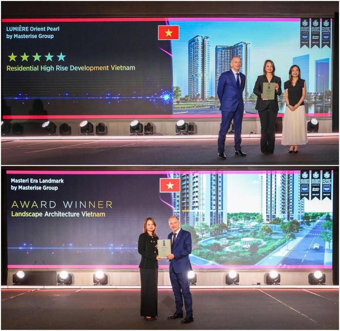 Hai dự án Lumìere Orient Pearl và Masteri Era Landmark được vinh danh tại Asia Pacific Property Awards 2026. Ảnh: APPA