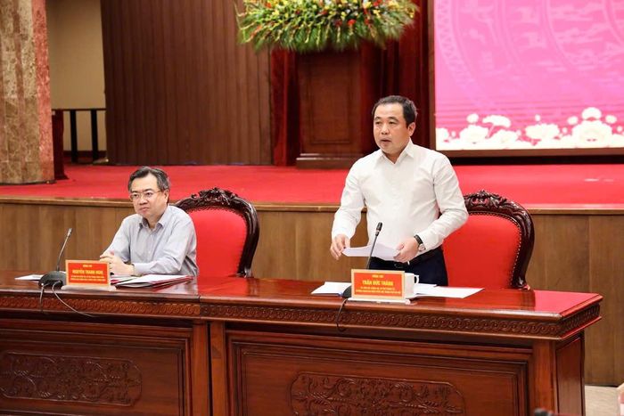 Bí thư Thành ủy Hà Nội Trần Đức Thắng phát biểu