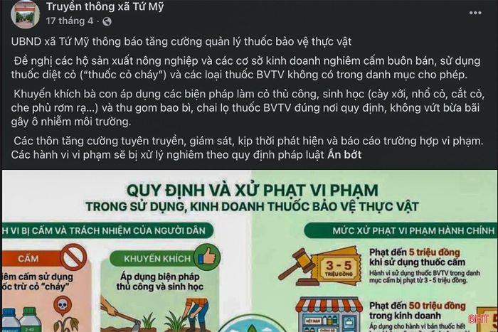 Các địa phương tuyên truyền về quy định và hình thức xử lý đối với hành vi sử dụng thuốc cỏ cháy.