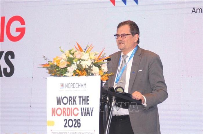 Ông Pekka Voutilainen, Đại sứ Phần Lan tại Việt Nam phát biểu. Ảnh: Mỹ Phương/TTXVN