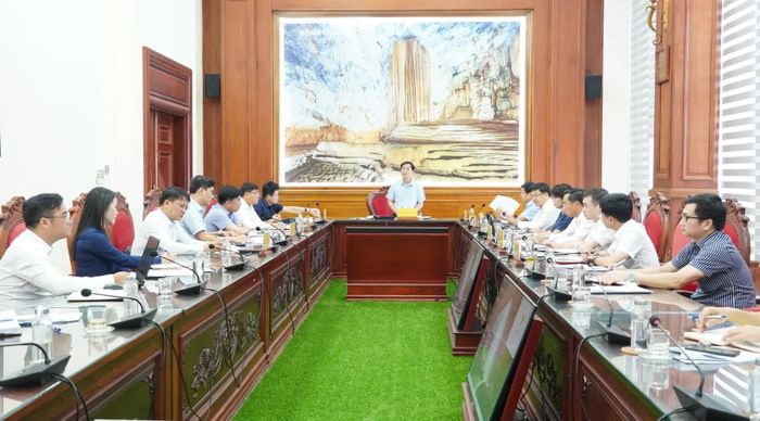 Đồng chí Nguyễn Văn Phương, Bí thư Tỉnh ủy kết luận tại buổi làm việc - Ảnh: Q.V