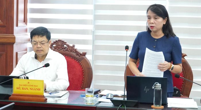 Lãnh đạo Sở Nội vụ phát biểu tại buổi làm việc - Ảnh: Q.V