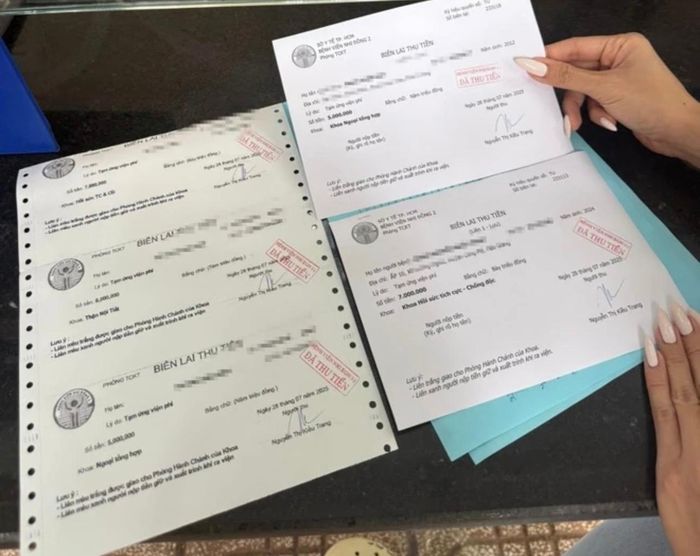 Biên lai thu tiền viện phí - Ảnh minh họa