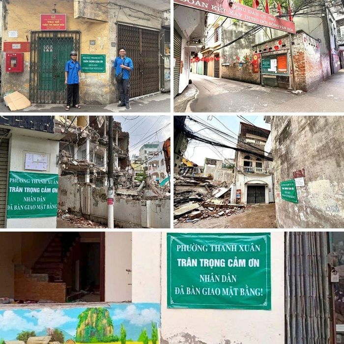 Tại các điểm đã bàn giao mặt bằng, phường Thanh Xuân gắn biển “Trân trọng cảm ơn nhân dân đã bàn giao mặt bằng”, thể hiện sự ghi nhận đối với các hộ dân đồng thuận, phối hợp di dời để phục vụ dự án. Ảnh: PV