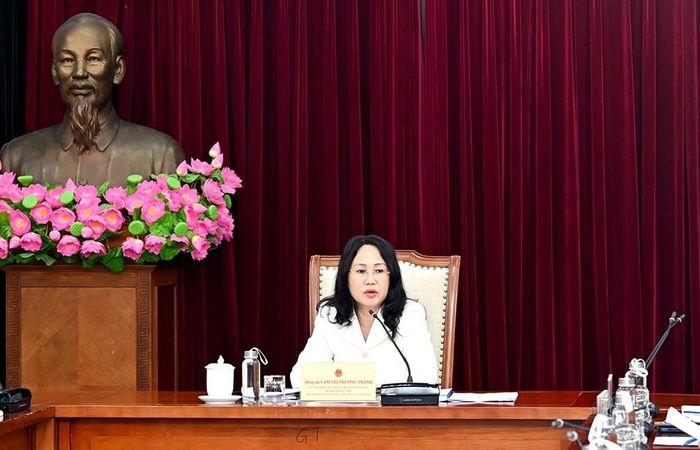 Bộ trưởng Bộ VHTTDL Lâm Thị Phương Thanh phát biểu chỉ đạo tại buổi làm việc
