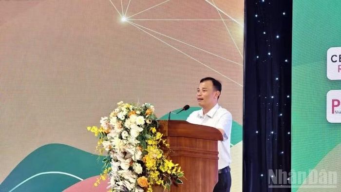 Phó Giám đốc Sở Công thương Gia Lai Nguyễn Đình Kha phát biểu tại hội nghị.