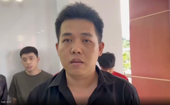 Kiều Quốc Nhã tại cơ quan công an.