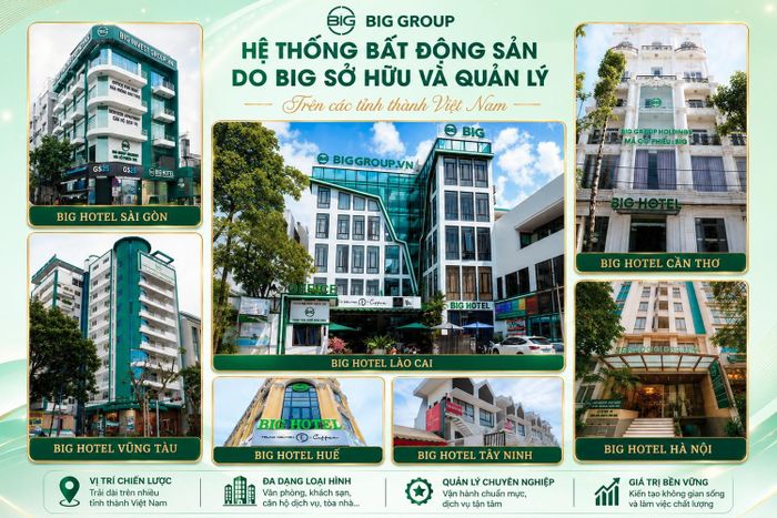 Hệ thống khách sạn Big Hotel trải dài tại nhiều tỉnh thành