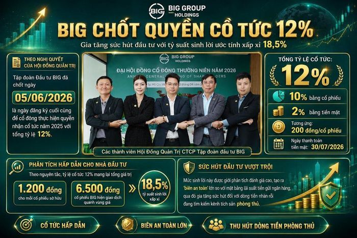 Ảnh mô tả cơ chế chia cổ tức của CTCP Tập đoàn Đầu tư BIG