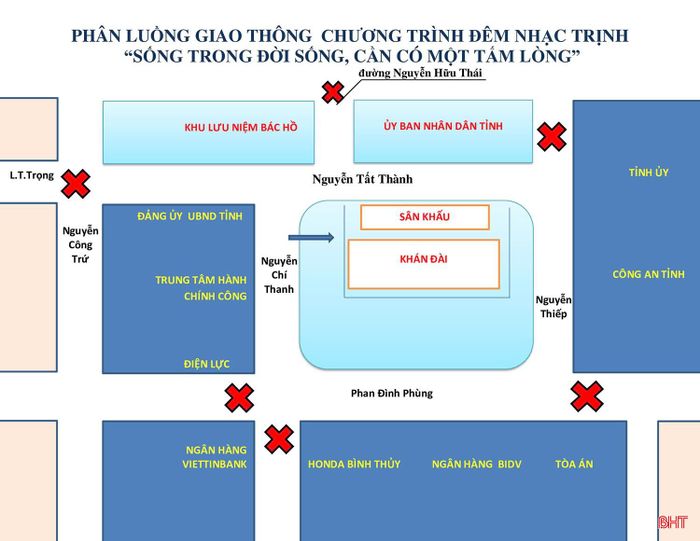Các phương tiện trong khu vực cấm phải di chuyển ra ngoài trước 18 giờ ngày 23/5.