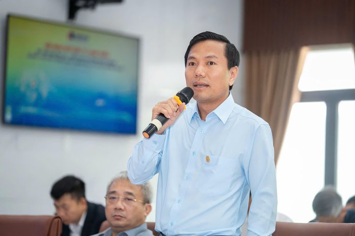 Ông Nguyễn Công Khanh – Giám đốc Công ty CP Xây lắp thương mại Delta phát biểu tại hội nghị