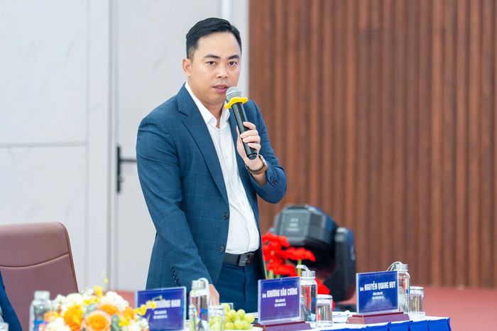 Ông Nguyễn Quang Huy - Tổng Giám đốc Tập đoàn Đèo Cả phát biểu