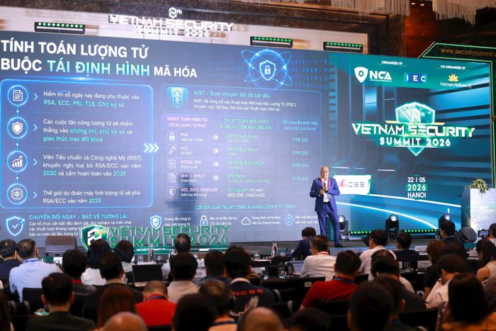 Quang cảnh sự kiện Vietnam Security summit 2026 do Hiệp Hội An ninh mạng quốc gia và IEC Group tổ chức. Ảnh: T.U