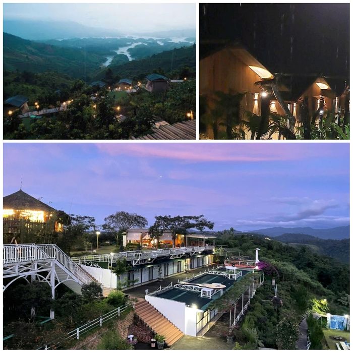 Những căn homestay ven hồ bắt đầu lên đèn giữa khung cảnh chiều muộn thơ mộng và yên bình. Ảnh: Sưu tầm.
