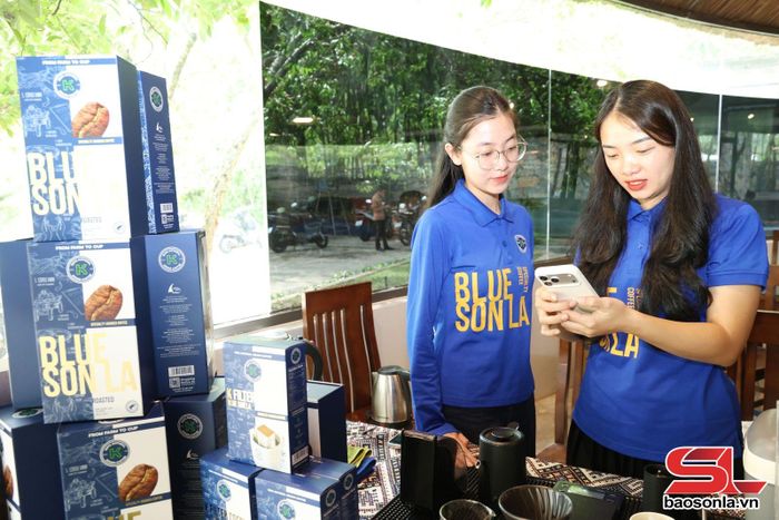 Nhân viên bộ phận kinh doanh nội địa của Công ty CP Phúc Sinh Sơn La ứng dụng AI trong giới thiệu, quảng bá sản phẩm.