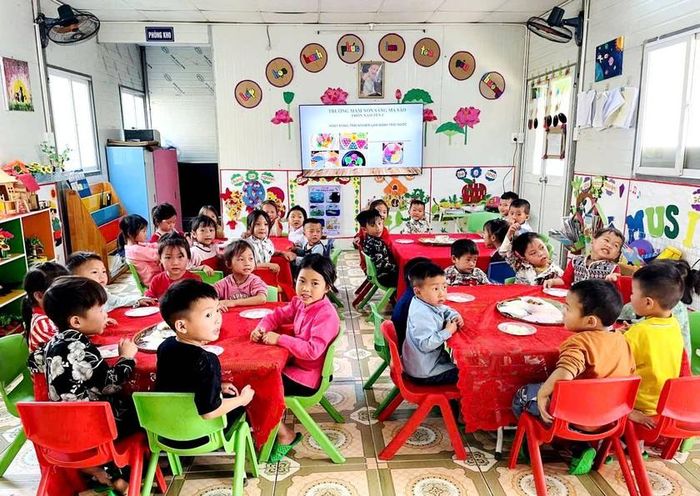 Học sinh mầm non ở Điểm trường Nậm Pẻn 1. Ảnh: TL