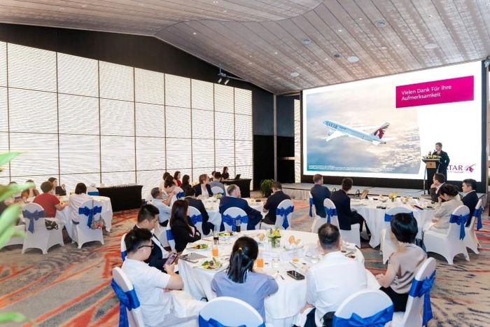 Bà Wendy Vu, Giám đốc Quốc gia phụ trách thị trường Việt Nam và Campuchia của Qatar Airways chia sẻ tại sự kiện