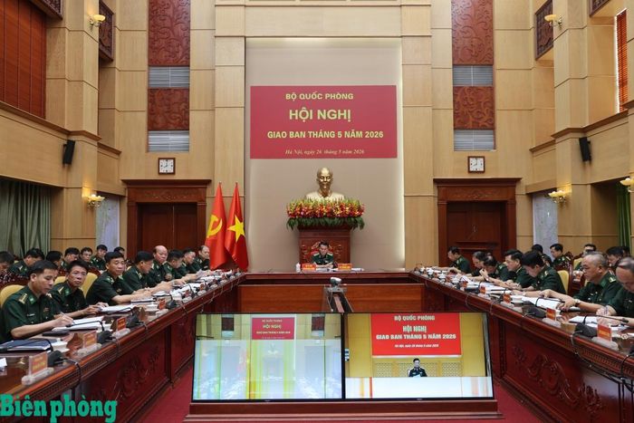 Các đại biểu dự hội nghị tại điểm cầu Bộ Tư lệnh Bộ đội Biên phòng. Ảnh: Xuân Khoa