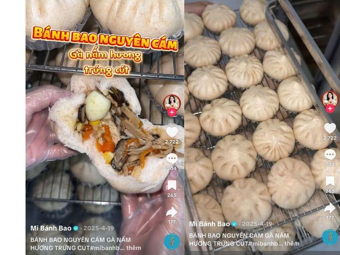 Mi Bánh Bao thường đăng tải các video về quy trình làm bánh bao tươi, từ khâu chuẩn bị nguyên liệu đến khi bánh hoàn thiện.