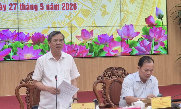  Chủ tịch UBND TP Cần Thơ Trương Cảnh Tuyên phát biểu chỉ đạo tại buổi làm việc 