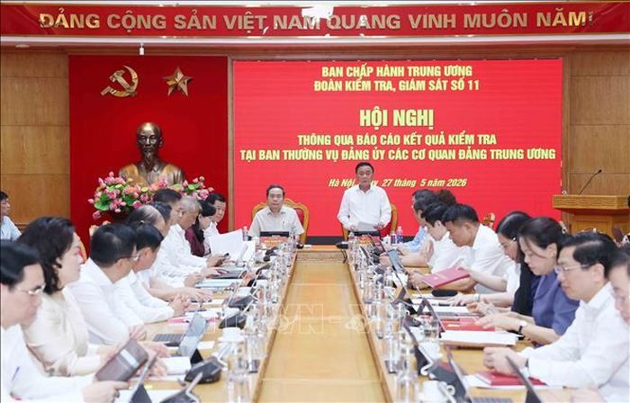 Quang cảnh Hội nghị thông qua báo cáo kết quả kiểm tra tại Ban Thường vụ Đảng ủy các cơ quan Đảng Trung ương. Ảnh: Phương Hoa/TTXVN